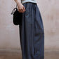 Cotton blend linen wide-leg pants | 2 color