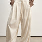 Soft drape elastic drawstring waist casual pants | 4 color