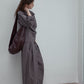 100% cotton cocoon shape pleats casual pants | 3 color