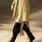 Wool blend double-faced mid-length coat | 3 color