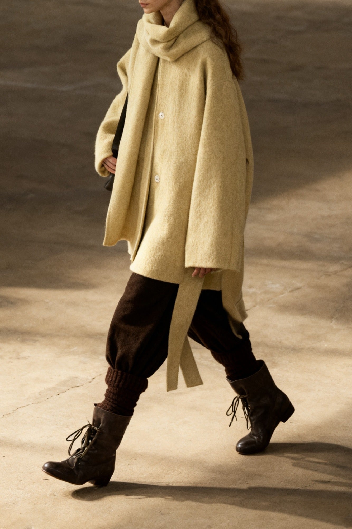 Wool blend double-faced mid-length coat | 3 color