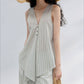 Lyocell blend irregular hemline top | 2 color