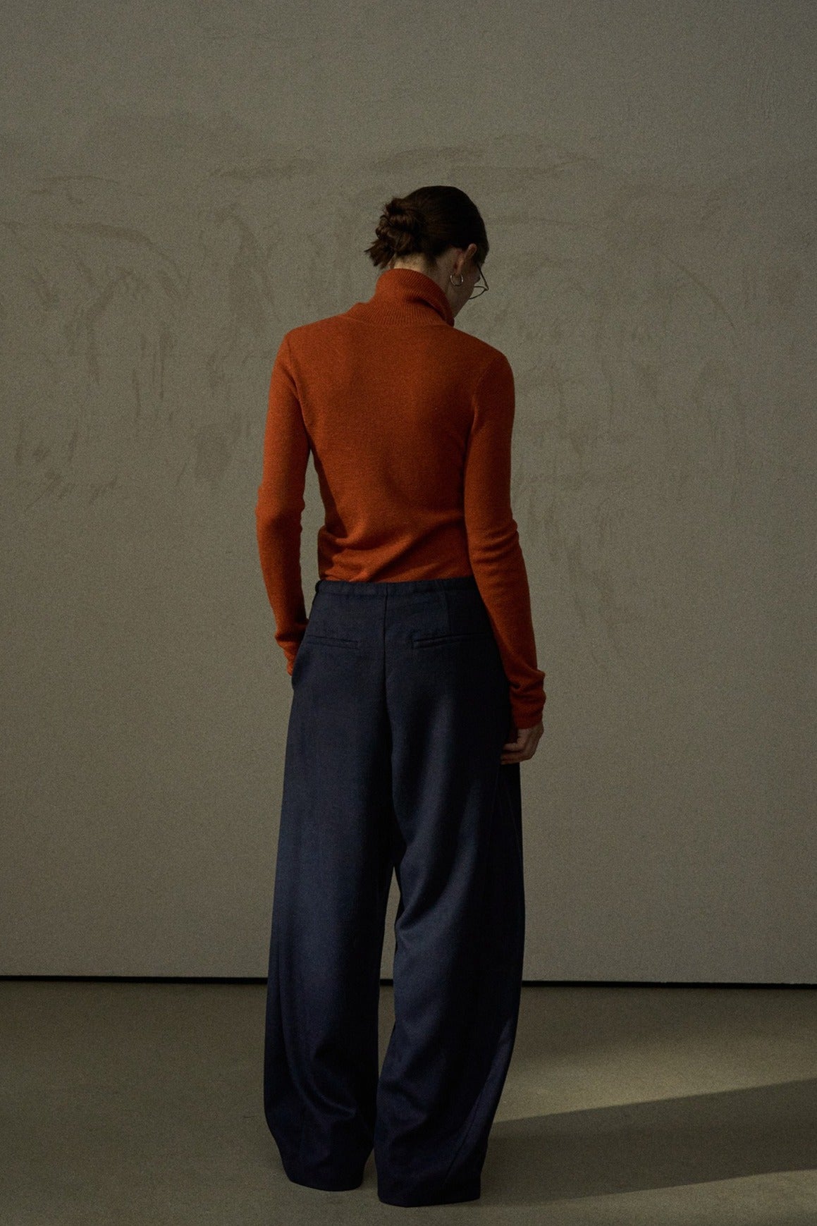 Languid wide-leg scimitar curve pants | 2 color