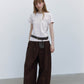 Lyocell-cotton lantern shape relaxed-fit pants | 6 color