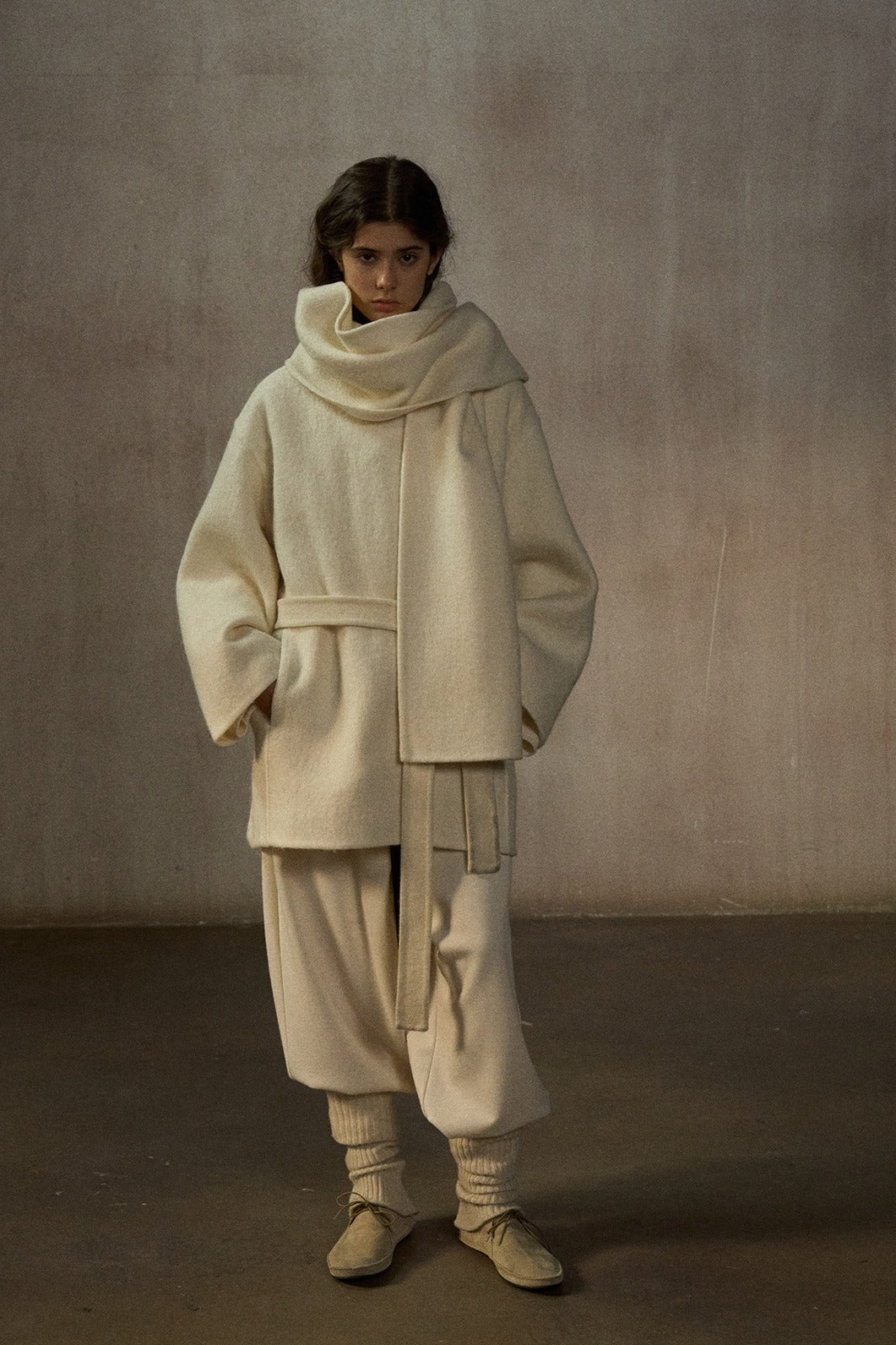 Wool blend double-faced mid-length coat | 3 color