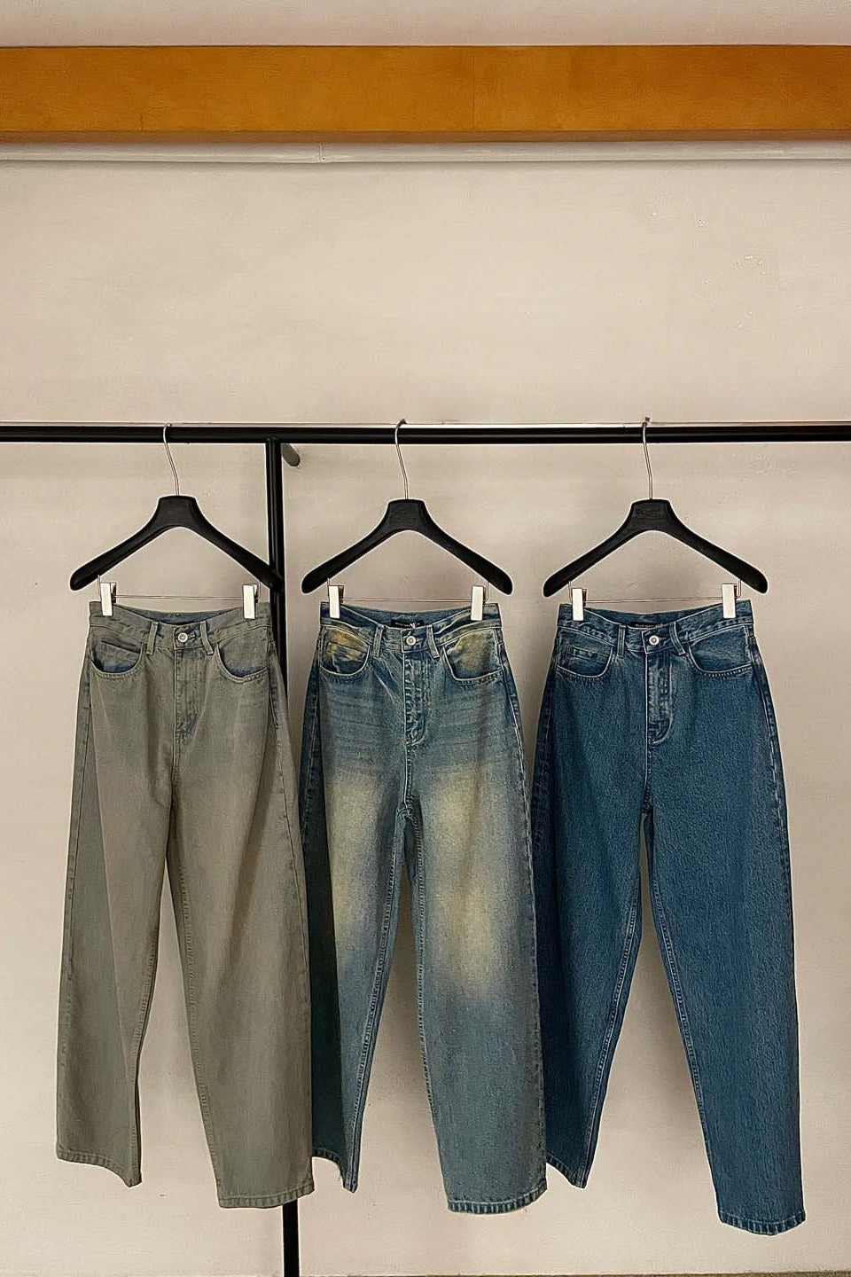 100% cotton laid-back jeans | 3 color