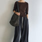 Cotton blend ultra-relaxed patchwork banana silhouette pants | 5 color