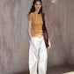 Viscose blend open back T-shirt | 4 color