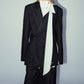 Shiny relaxed fit blazer with cord at lapel | 2 color