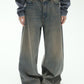 Cotton extra relaxed straight-leg fleece jeans | 2 color