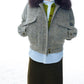 Wool blend fulling tweed jacket | 2 color