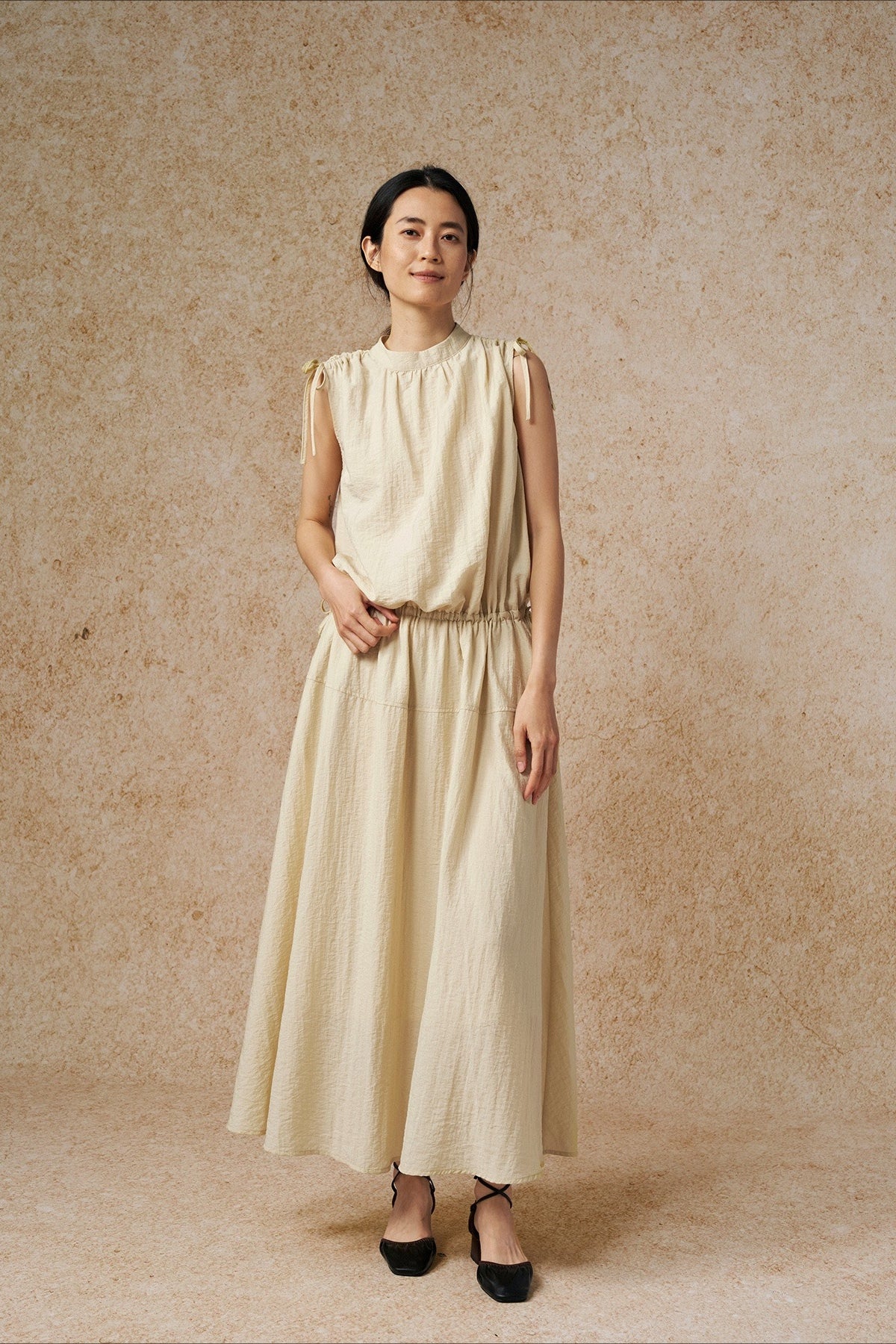 Robe trapèze sans manches décontractée chic | 2 coloris