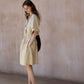 100% cotton pockets U-neck casual dress | 2 color