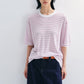 Relaxed-fit striped loose T-shirt | 4 color