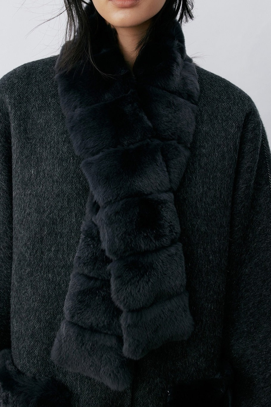 Abrigo midi de tejido de doble faz de mezcla de lana | 2 colores