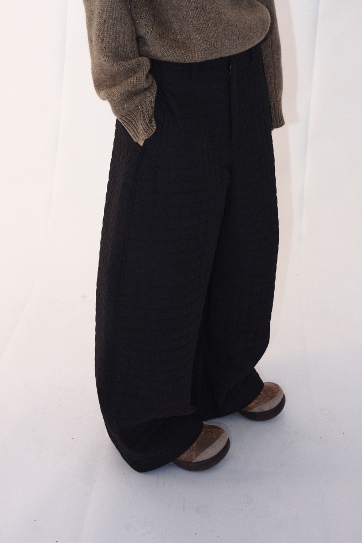 Quilted banana casual wide leg pants | 3 color