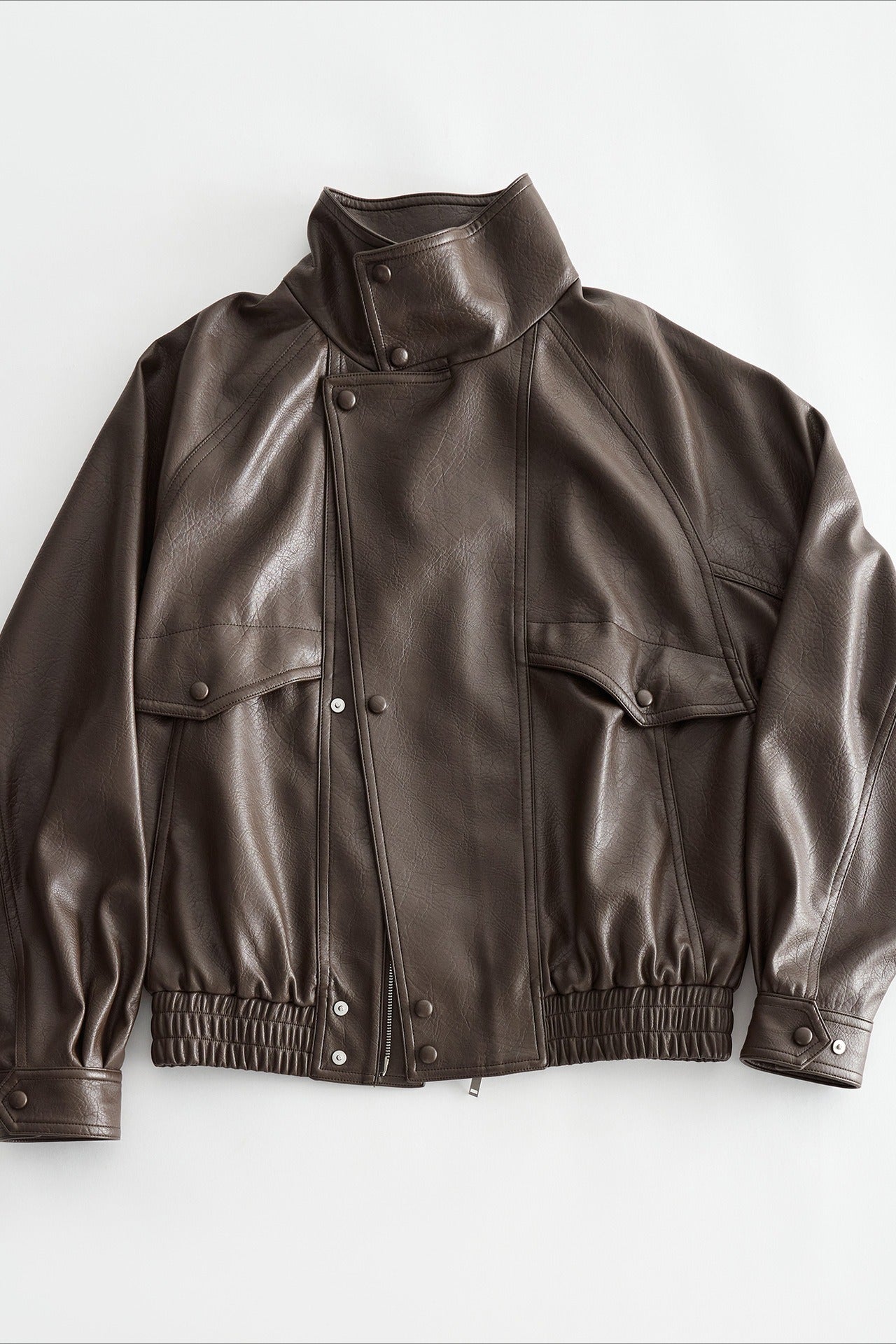 Soft texture relaxed fit stand collar jacket | 2 color