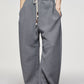 Cotton bracket silhouette drawstring pants | 3 color