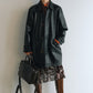 Mid-length cracked finish matte PU jacket | 2 color