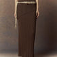 Rib-knit Floor-length skirt—acrylic-Lyocell-linen | 3 color