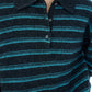 Wool blend loose-fit striped polo sweater | 4 color
