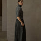 Languid wide-leg scimitar curve pants | 2 color