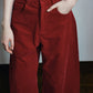High-waisted corduroy curved-leg casual pants | 3 color