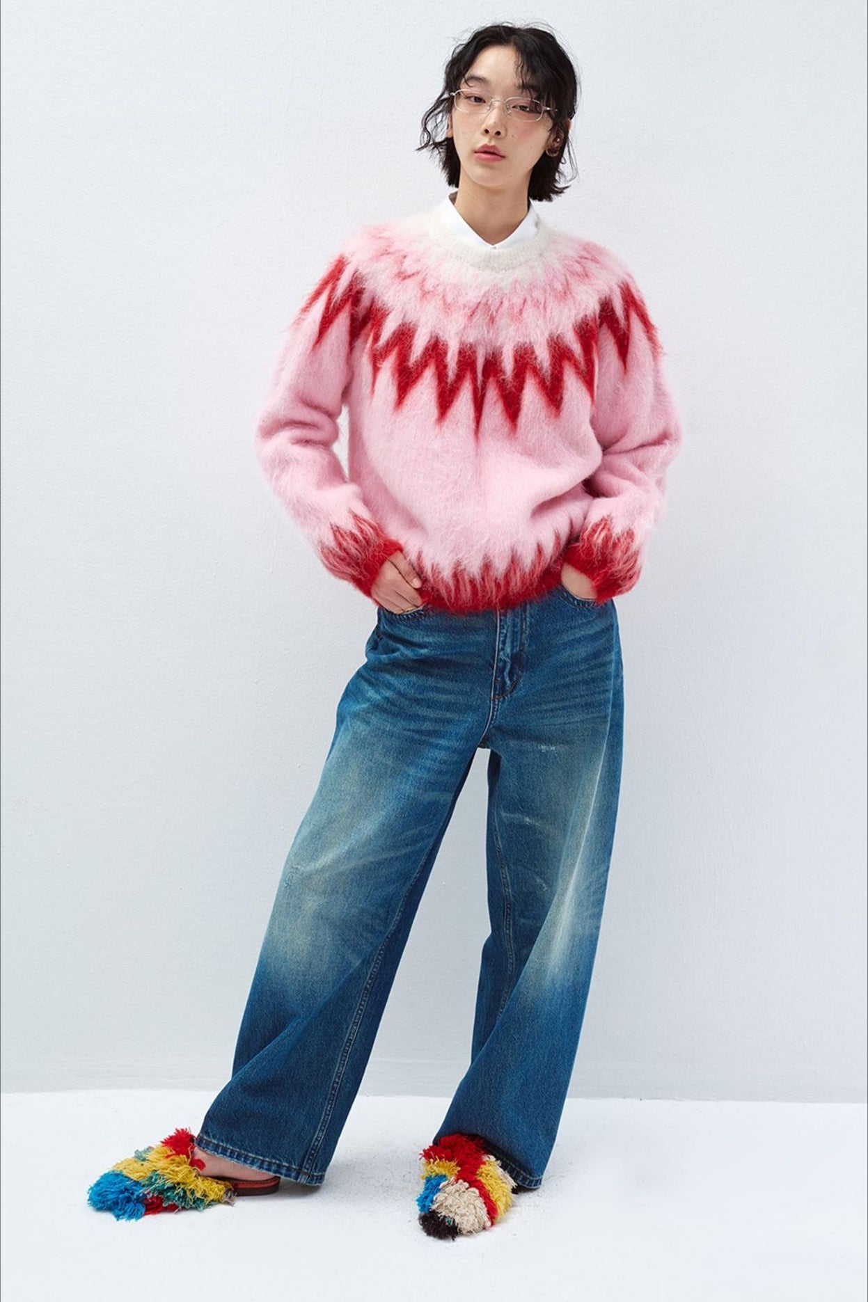 Alpaca wool blend vintage pullover sweater | 3 color