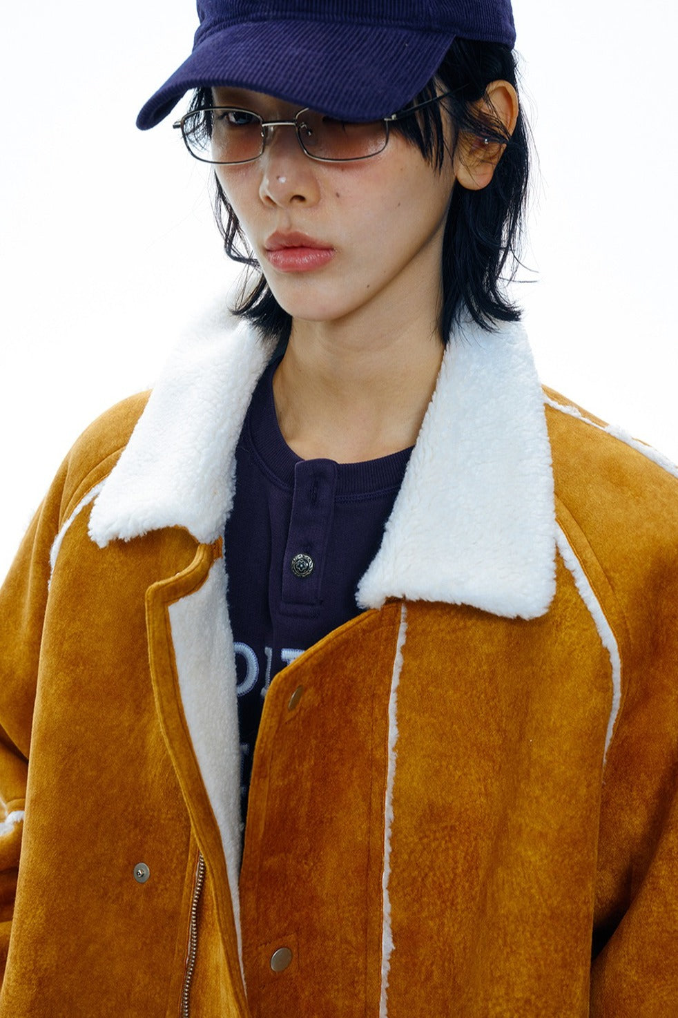 Contrast design oversized bomber jacket | 3 color