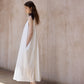 100% cotton pleated U-neck sleeveless dress | 3 color