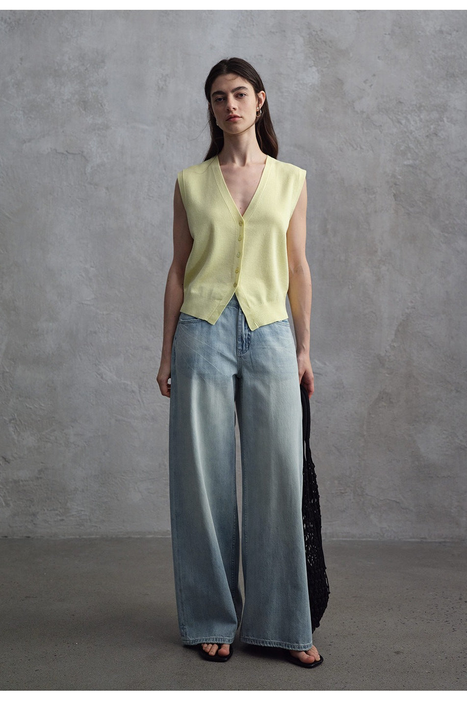 100% cotton vintage wide-leg jeans
