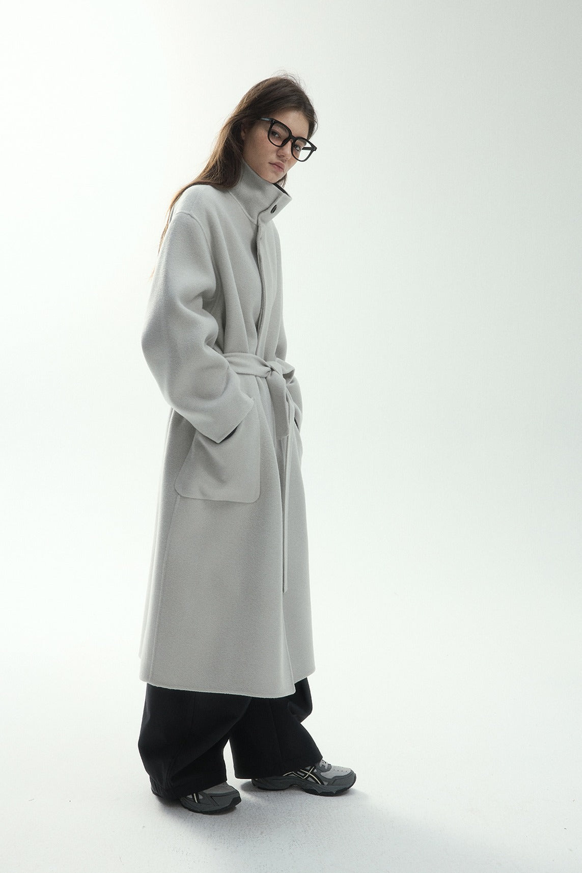 100% wool double-sided fabric sleek overcoat