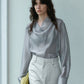 Lightweight and sheer ruffled collar shirt | 4 color