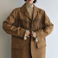 Suede texture fringe blazer | 2 color