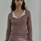 Wool containing V-neck basic knitwear | 7 color