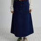 100 cotton embroidery A-line denim skirt | 2 color