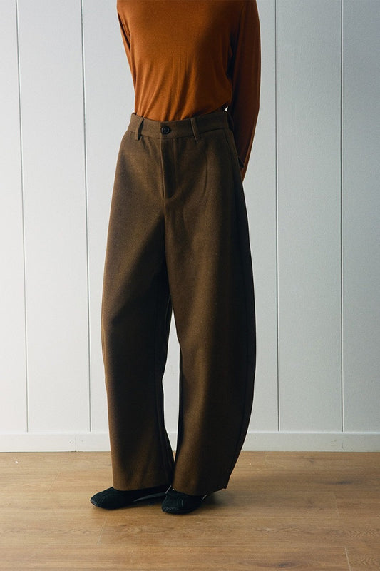 Banana-shape tailored fit casual pants | 3 color