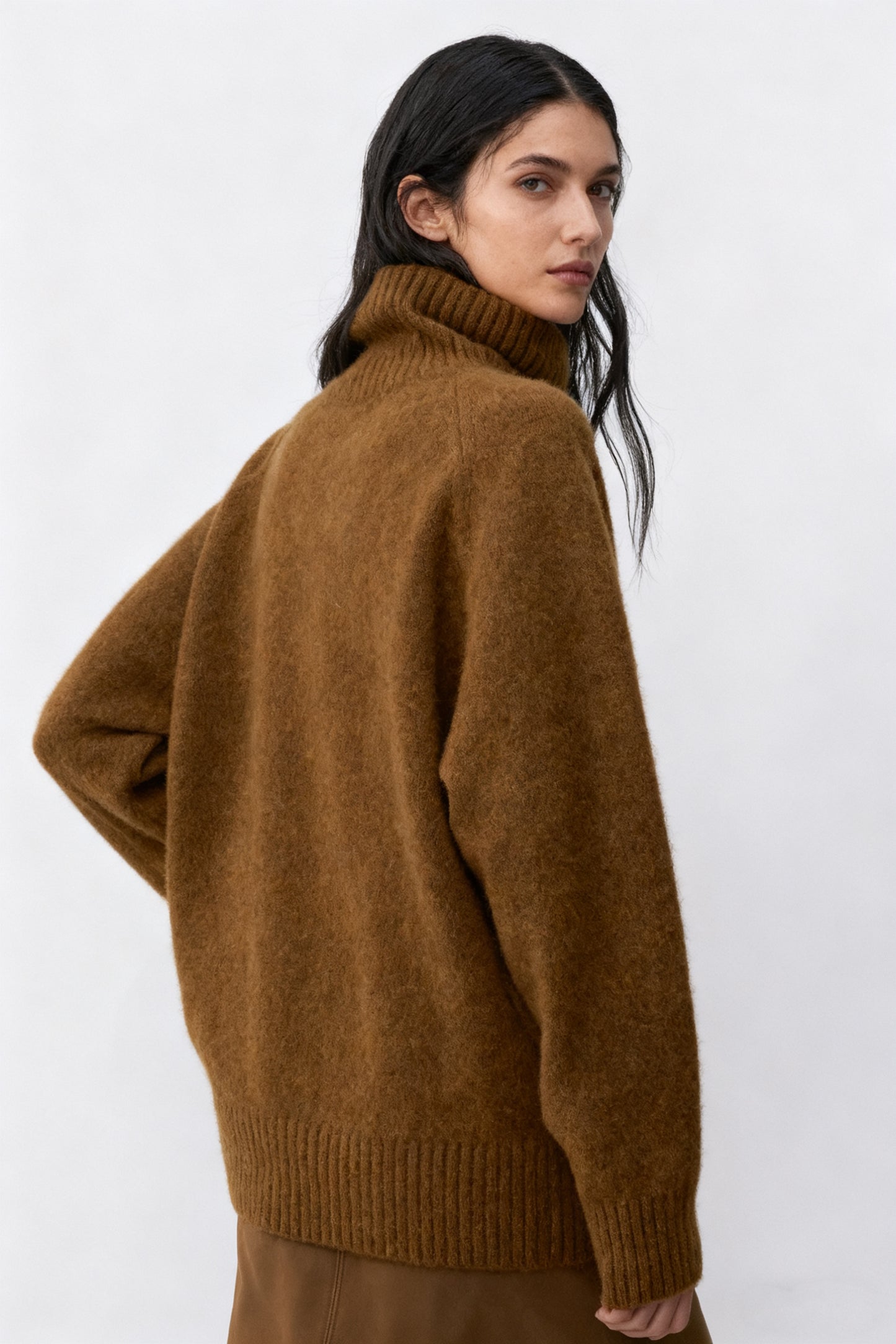 Suéter de cuello alto de lana y plumón de yak | 3 colores