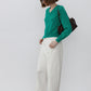 100% wool loose fit v-neck sweater | 2 color