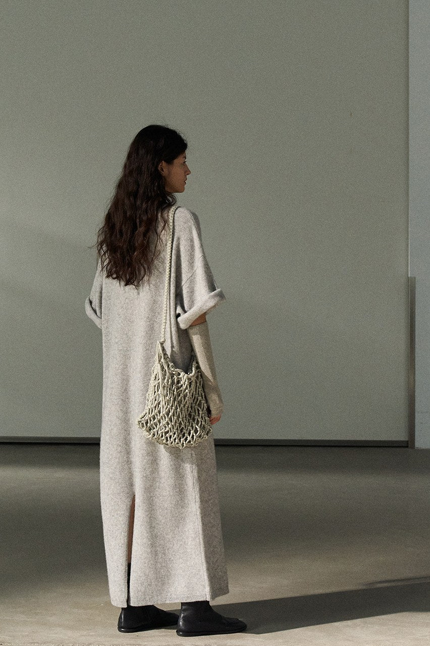 Ultra-relaxed oversized wool-yark dress | 4 color