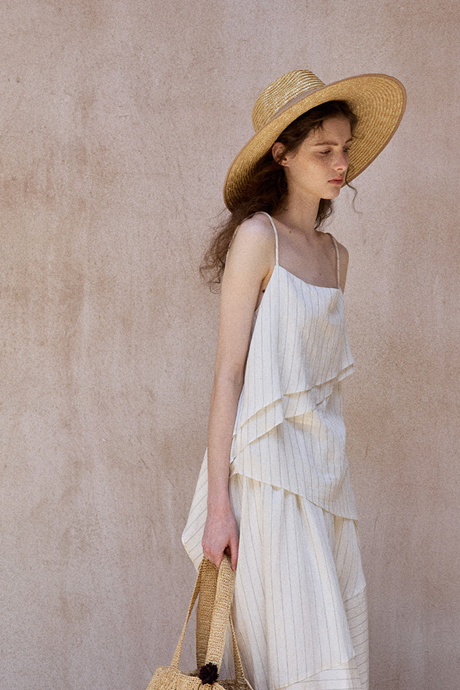 Lightweight irregular hem striped sling top | 3 color
