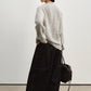 Cotton blend ultra-wide-leg silhouetted jeans | 2 color