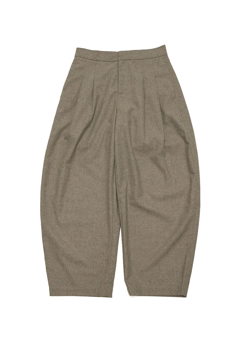 Cotton blend clean-fit silhouetted casual pants | 3 color