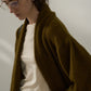 Wool, yark down blend yark hair rolled collar cardigan with belt | 2 color