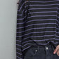 Wool blend lightweight loose-fit striped knitwear | 4 color