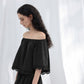 Cotton off-shoulder cropped lace trim top | 3 color