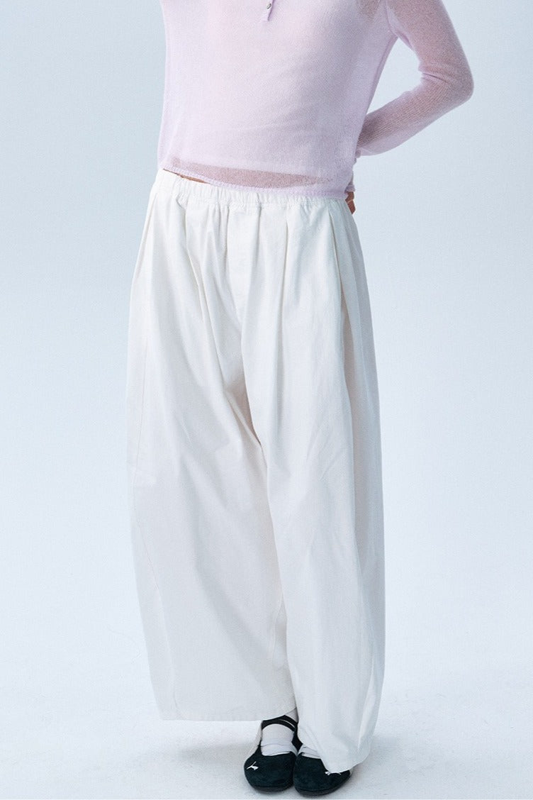 100% cotton high-waist wide-leg pants | 5 color