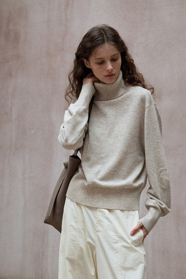 Suéter suave de cuello alto 100% lana | 3 colores