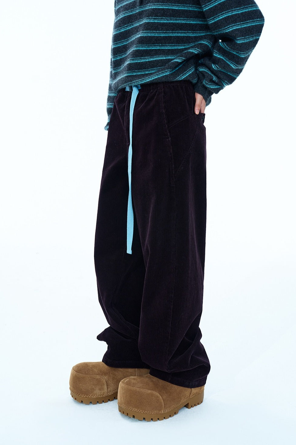 100% cotton relaxed-fit corduroy pants | 4 color