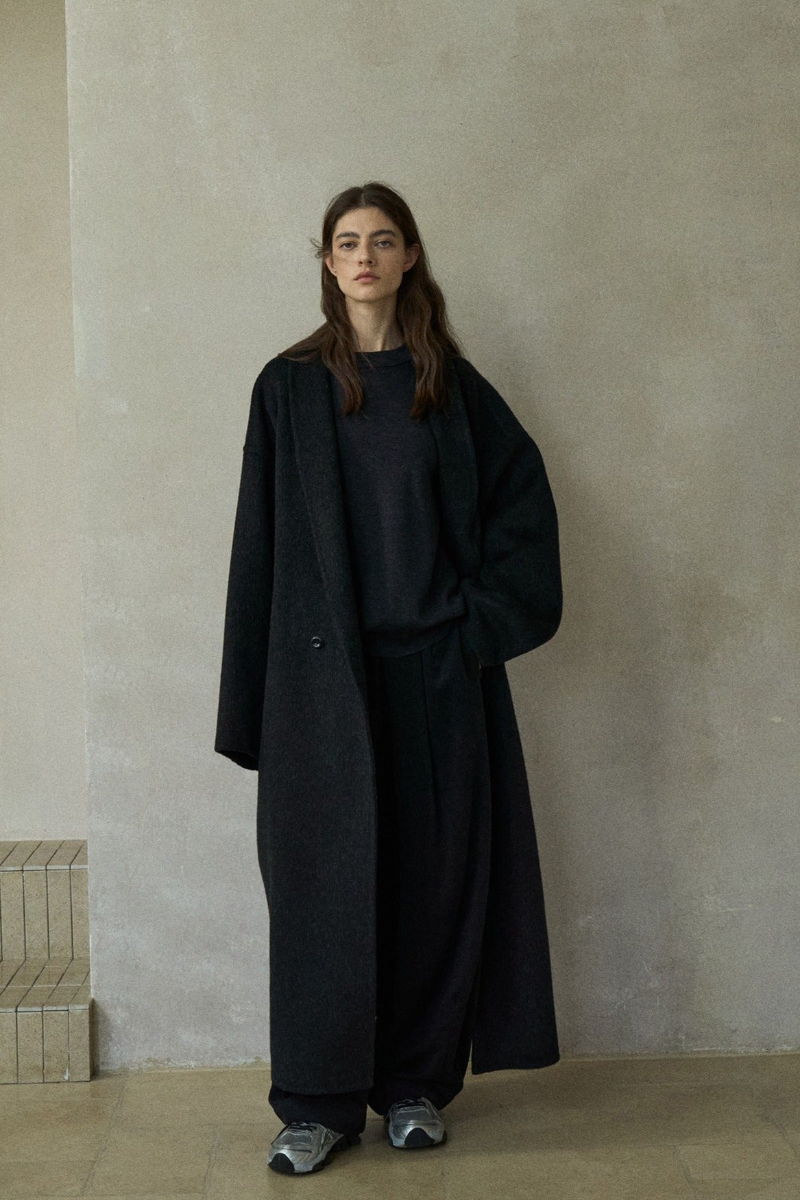 100% wool languid robe style double-faced overcoat | 5 color